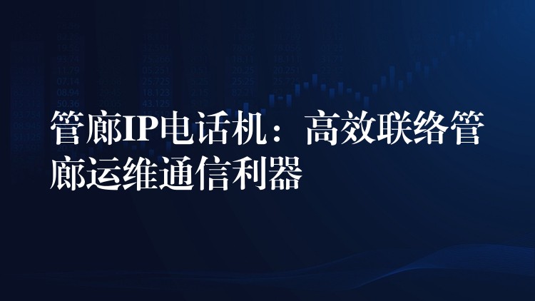  管廊IP电话机：高效联络管廊运维通信利器