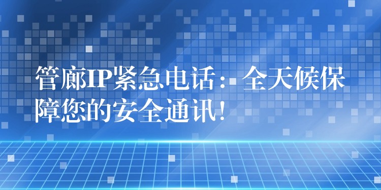 管廊IP紧急电话：全天候保障您的安全通讯！