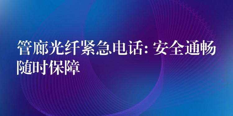 管廊光纤紧急电话: 安全通畅随时保障