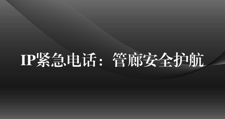 IP紧急电话：管廊安全护航