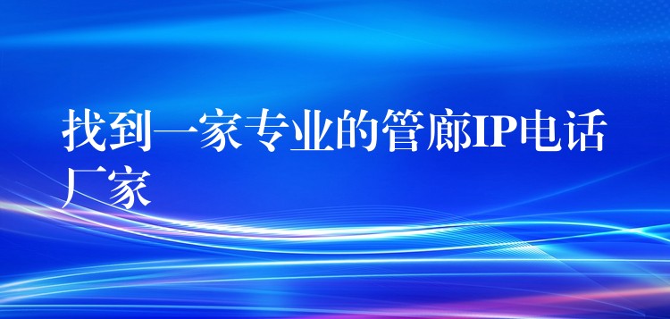 找到一家专业的管廊IP电话厂家