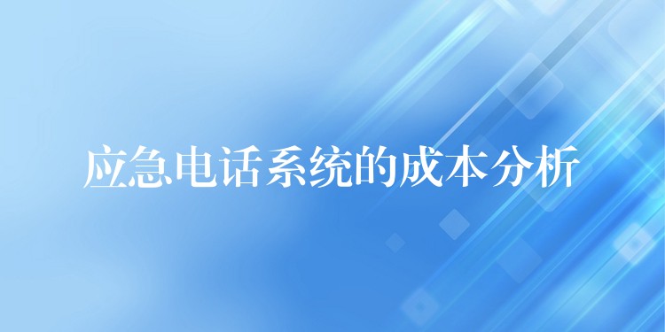 应急电话系统的成本分析