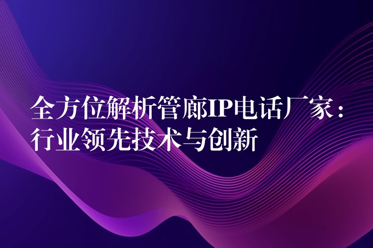 全方位解析管廊IP电话厂家：行业领先技术与创新