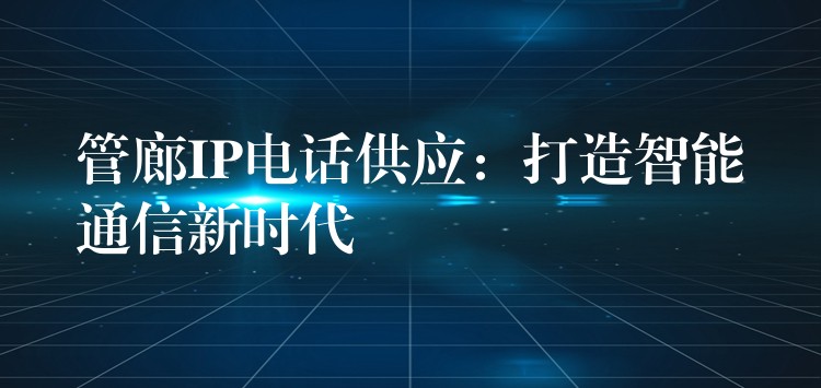 管廊IP电话供应：打造智能通信新时代