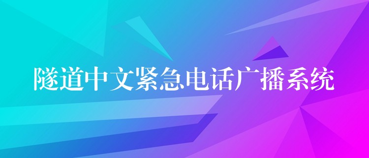 隧道中文紧急电话广播系统