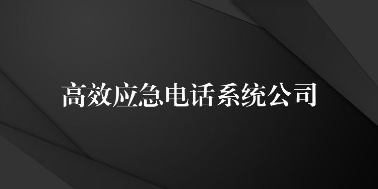 高效应急电话系统公司